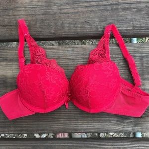 Red lace bra
